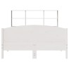 Lit bibliothèque sans matelas blanc 140x190 cm bois pin massif 
