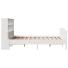 Lit bibliothèque sans matelas blanc 140x190 cm bois pin massif 