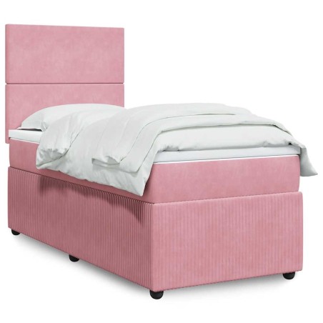 Sommier à lattes de lit avec matelas Rose 90x190 cm Velours 