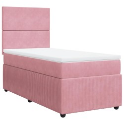 Sommier à lattes de lit avec matelas Rose 90x190 cm Velours 