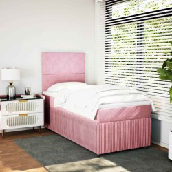 Sommier à lattes de lit avec matelas Rose 90x190 cm Velours 