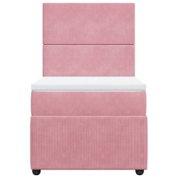 Sommier à lattes de lit avec matelas Rose 90x190 cm Velours 
