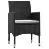 Ensemble à manger de jardin avec coussins 7 pcs Noir 