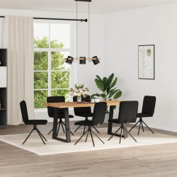 Chaises à manger lot de 6 noir tissu 