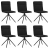 Chaises à manger lot de 6 noir tissu 