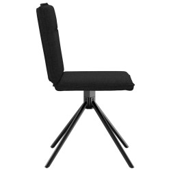 Chaises à manger lot de 6 noir tissu 