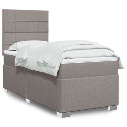 Sommier à lattes de lit avec matelas Taupe 90x190 cm Tissu 