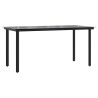 Ensemble à manger jardin coussins 5 pcs gris poly rotin verre 
