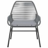 Ensemble à manger jardin coussins 5 pcs gris poly rotin verre 