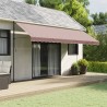 Tissu de remplacement de cantonnière d’auvent rayure marron 5 m 