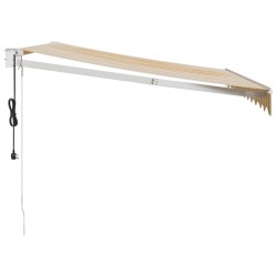 Auvent rétractable automatique jaune et blanc 3,5x2,5 m 