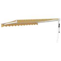Auvent rétractable automatique jaune et blanc 3,5x2,5 m 