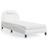Lit avec matelas blanc 80x200 cm similicuir 