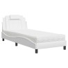 Lit avec matelas blanc 80x200 cm similicuir 