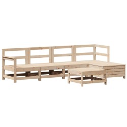 Salon de jardin 6 pcs bois de pin massif 