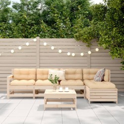 Salon de jardin 6 pcs bois de pin massif 