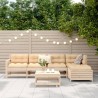 Salon de jardin 6 pcs bois de pin massif 