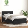 Sommier à lattes de lit avec matelas noir 100x210 cm velours 