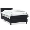 Sommier à lattes de lit avec matelas noir 100x210 cm velours 