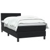 Sommier à lattes de lit avec matelas noir 100x210 cm velours 