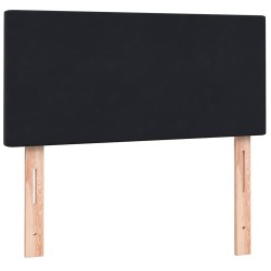 Sommier à lattes de lit avec matelas noir 100x210 cm velours 