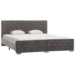 Cadre de lit sans matelas gris velours 160x200 cm 