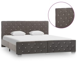 Cadre de lit sans matelas gris velours 160x200 cm 