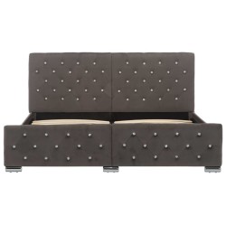 Cadre de lit sans matelas gris velours 160x200 cm 
