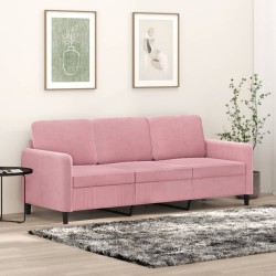 Canapé à 3 places Rose 180 cm Velours 