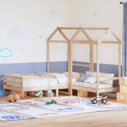 Ensemble de lit de jour et de banc avec toit sans matelas 