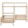 Ensemble de lit de jour et de banc avec toit sans matelas 