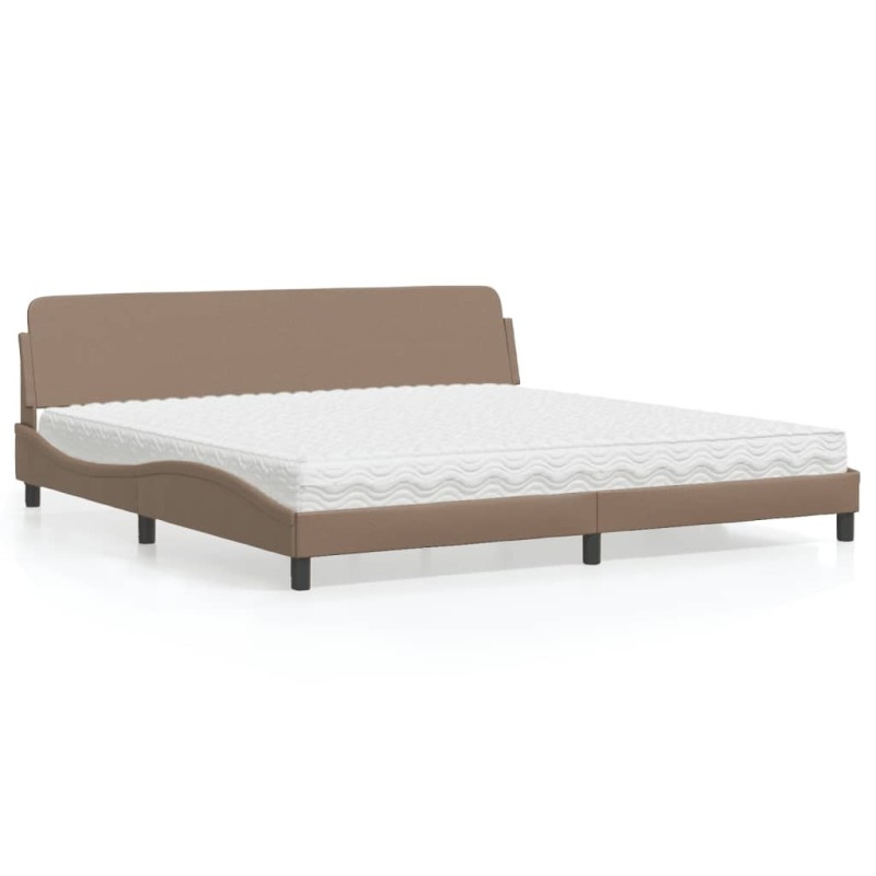 Lit avec matelas cappuccino 200x200 cm similicuir 