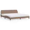 Lit avec matelas cappuccino 200x200 cm similicuir 