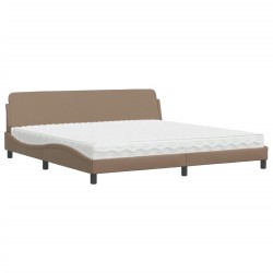 Lit avec matelas cappuccino 200x200 cm similicuir 