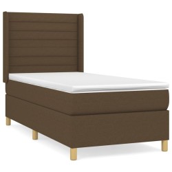 Sommier à lattes de lit avec matelas Marron foncé 100x200 cm 
