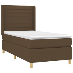 Sommier à lattes de lit avec matelas Marron foncé 100x200 cm 