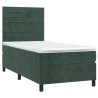 Sommier à lattes de lit matelas LED Vert foncé 90x200cm Velours 