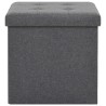 Tabouret de rangement pliable Gris foncé Faux lin 