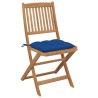 Chaises pliables de jardin lot de 6 avec coussins Bois d'acacia 