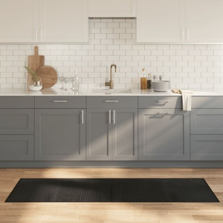 Tapis rectangulaire noir 60x200 cm bambou 