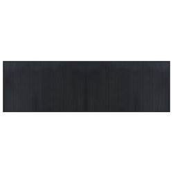 Tapis rectangulaire noir 60x200 cm bambou 