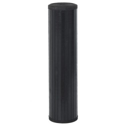 Tapis rectangulaire noir 60x200 cm bambou 