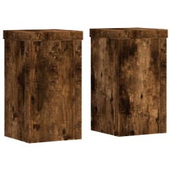 Supports pour plantes 2 pcs chêne fumé bois d'ingénierie 