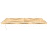 Auvent rétractable jaune et blanc 5x3 m tissu et aluminium 