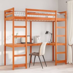 Cadre de lit superposé sans matelas 90x190cm bois de pin massif 