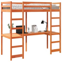 Cadre de lit superposé sans matelas 90x190cm bois de pin massif 