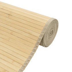Tapis rectangulaire naturel clair 60x200 cm bambou 