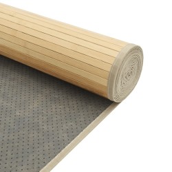 Tapis rectangulaire naturel clair 60x200 cm bambou 