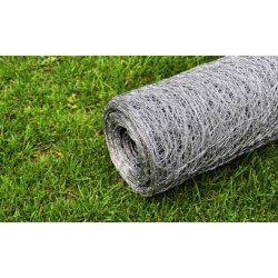 Grillage pour volière Acier galvanisé 25 x 1 m Argenté 