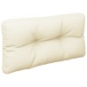 Coussin de palette crème 80x40x12 cm tissu 
